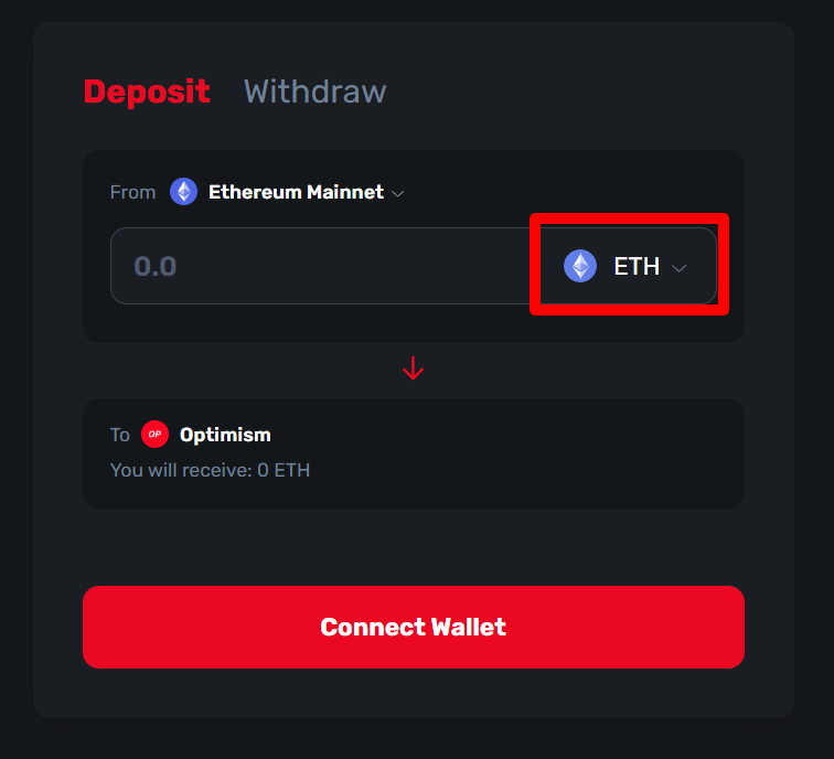 Select token dropdown