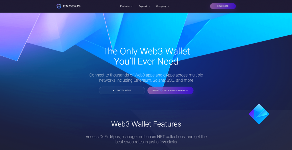 Multichain Web3 Wallet Exodus Browser Extension